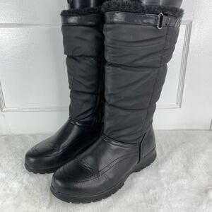 Bass Leather Faux Fur-Lined Winter Boots Women’s Size 9 Black